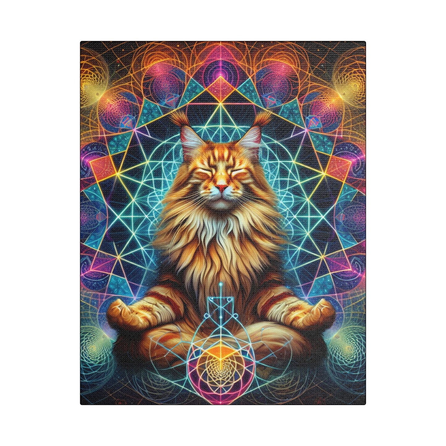 Canvas Print Zen Maine Coon Cat - Resonating Crystal Creations