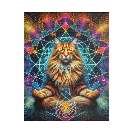 Canvas Print Zen Maine Coon Cat - Resonating Crystal Creations