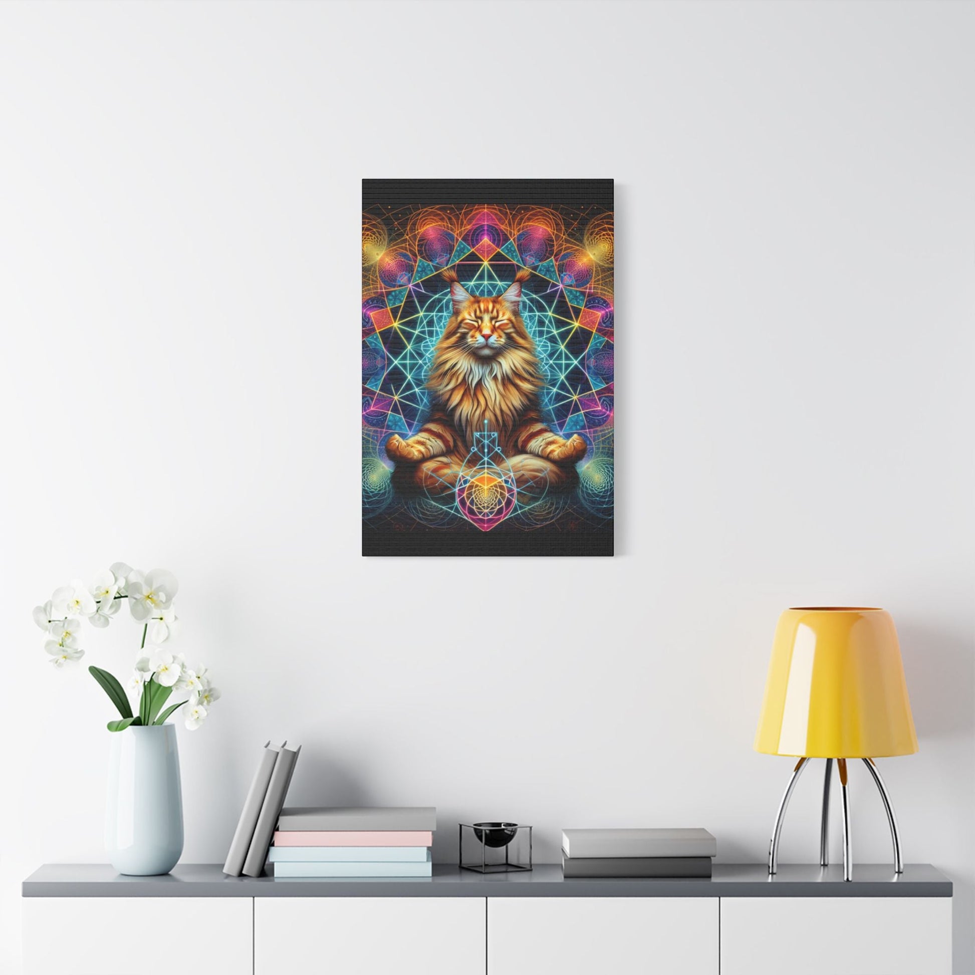 Canvas Print Zen Maine Coon Cat - Resonating Crystal Creations