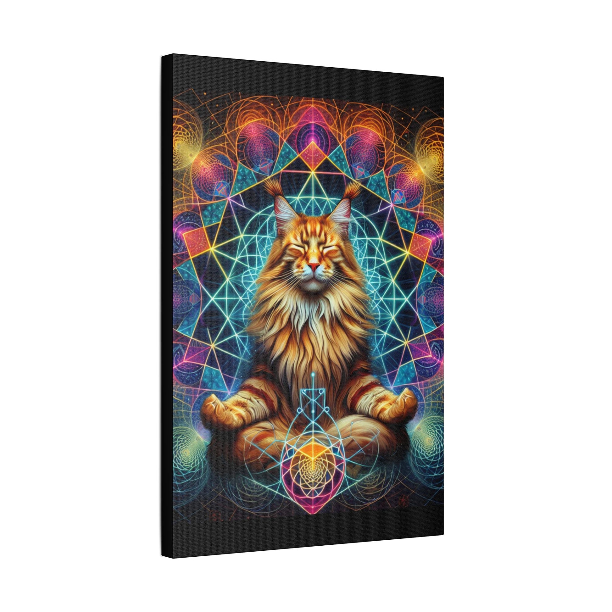 Canvas Print Zen Maine Coon Cat - Resonating Crystal Creations