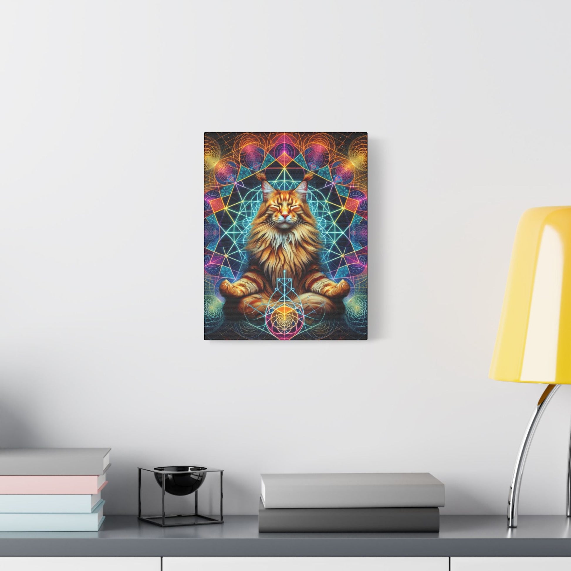 Canvas Print Zen Maine Coon Cat - Resonating Crystal Creations