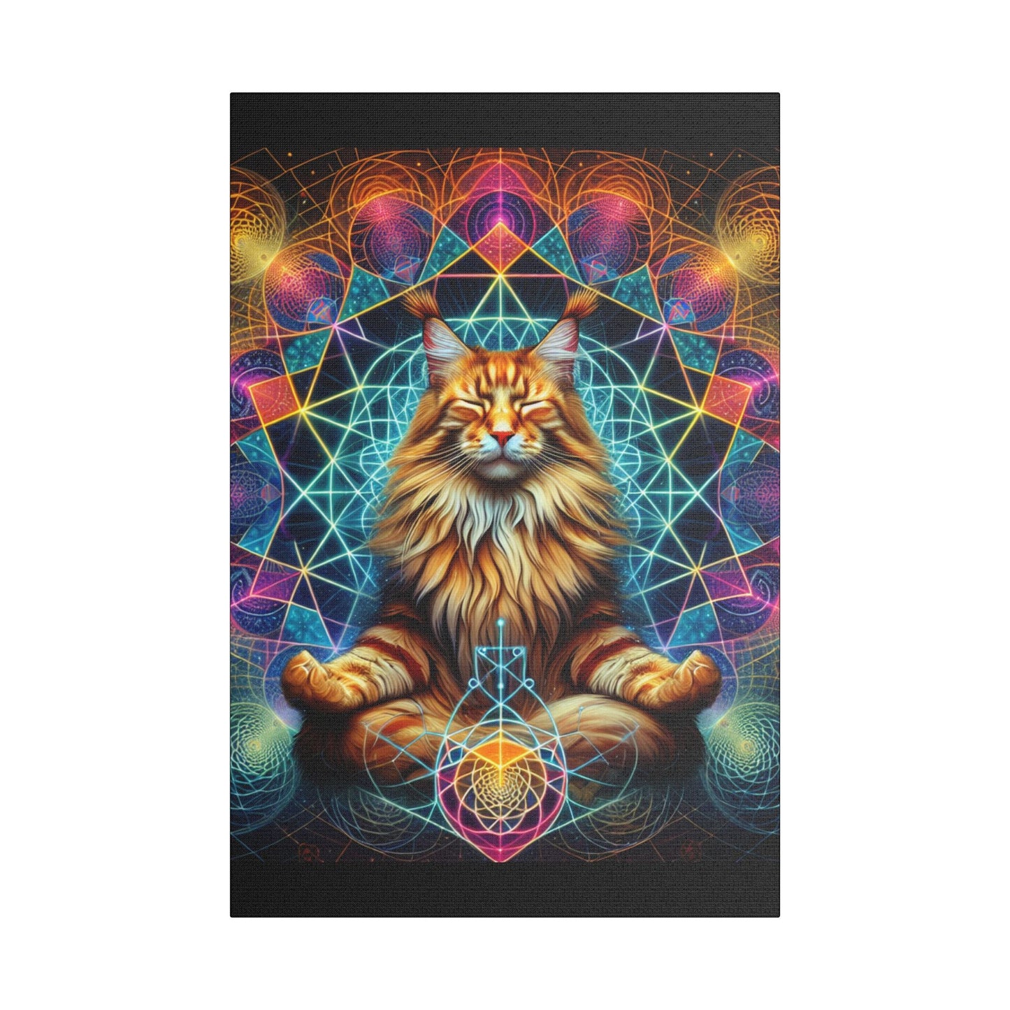 Canvas Print Zen Maine Coon Cat - Resonating Crystal Creations