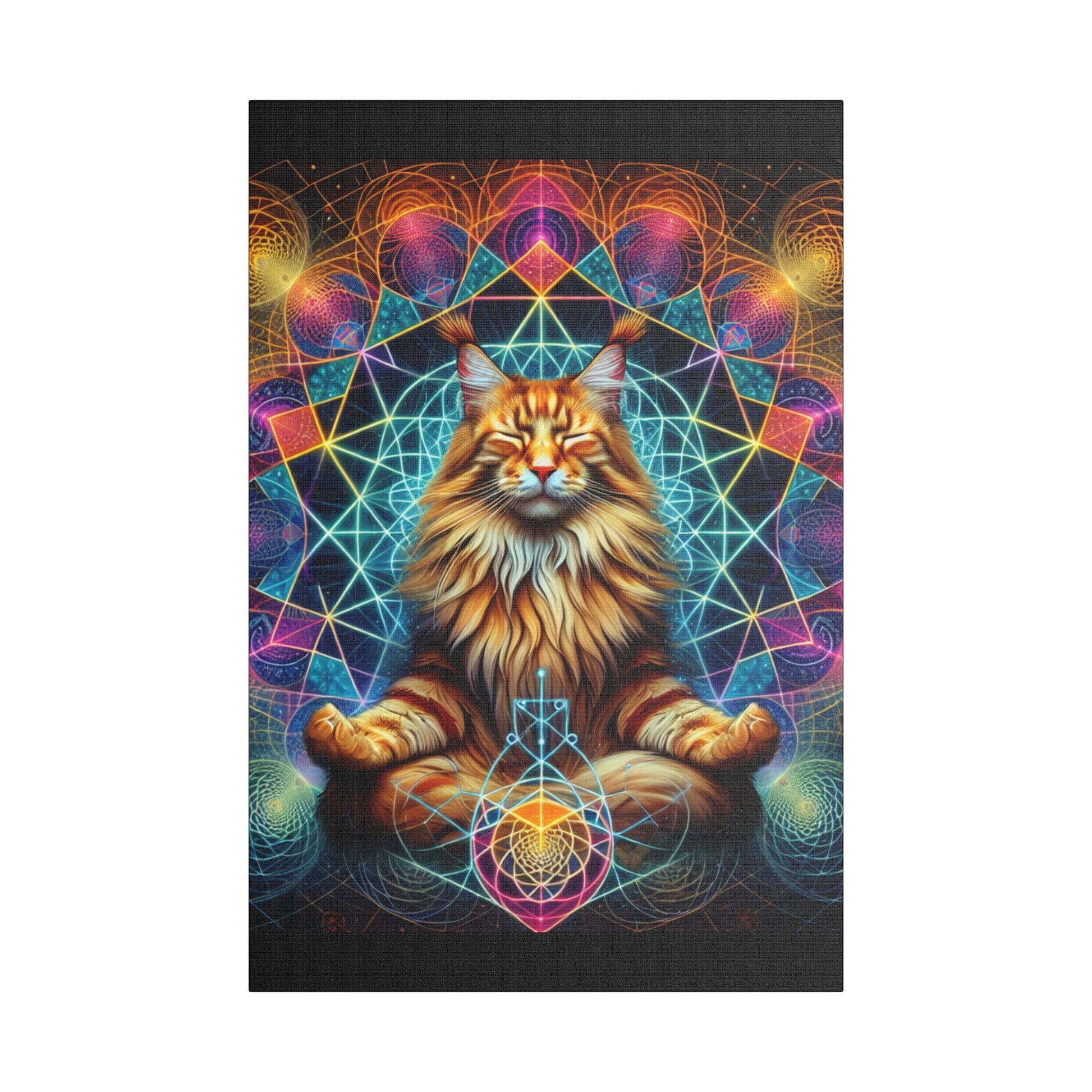 Canvas Print Zen Maine Coon Cat - Resonating Crystal Creations