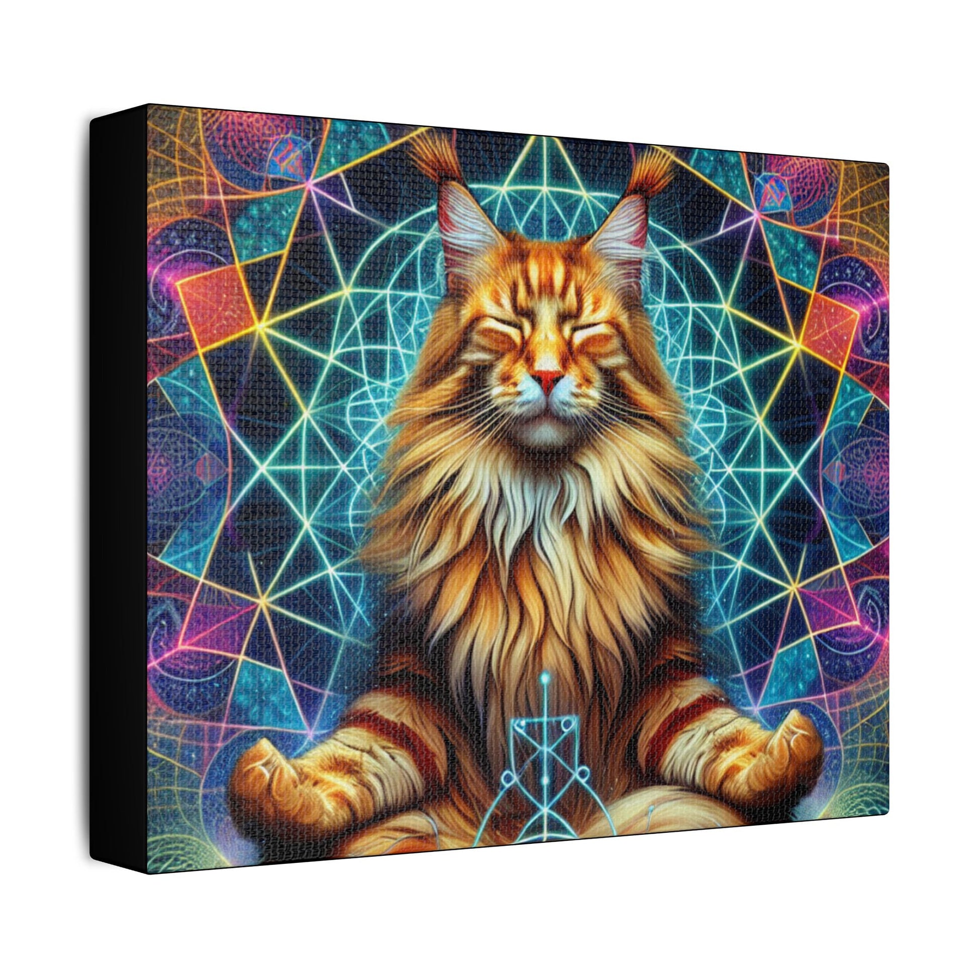 Canvas Print Zen Maine Coon Cat - Resonating Crystal Creations