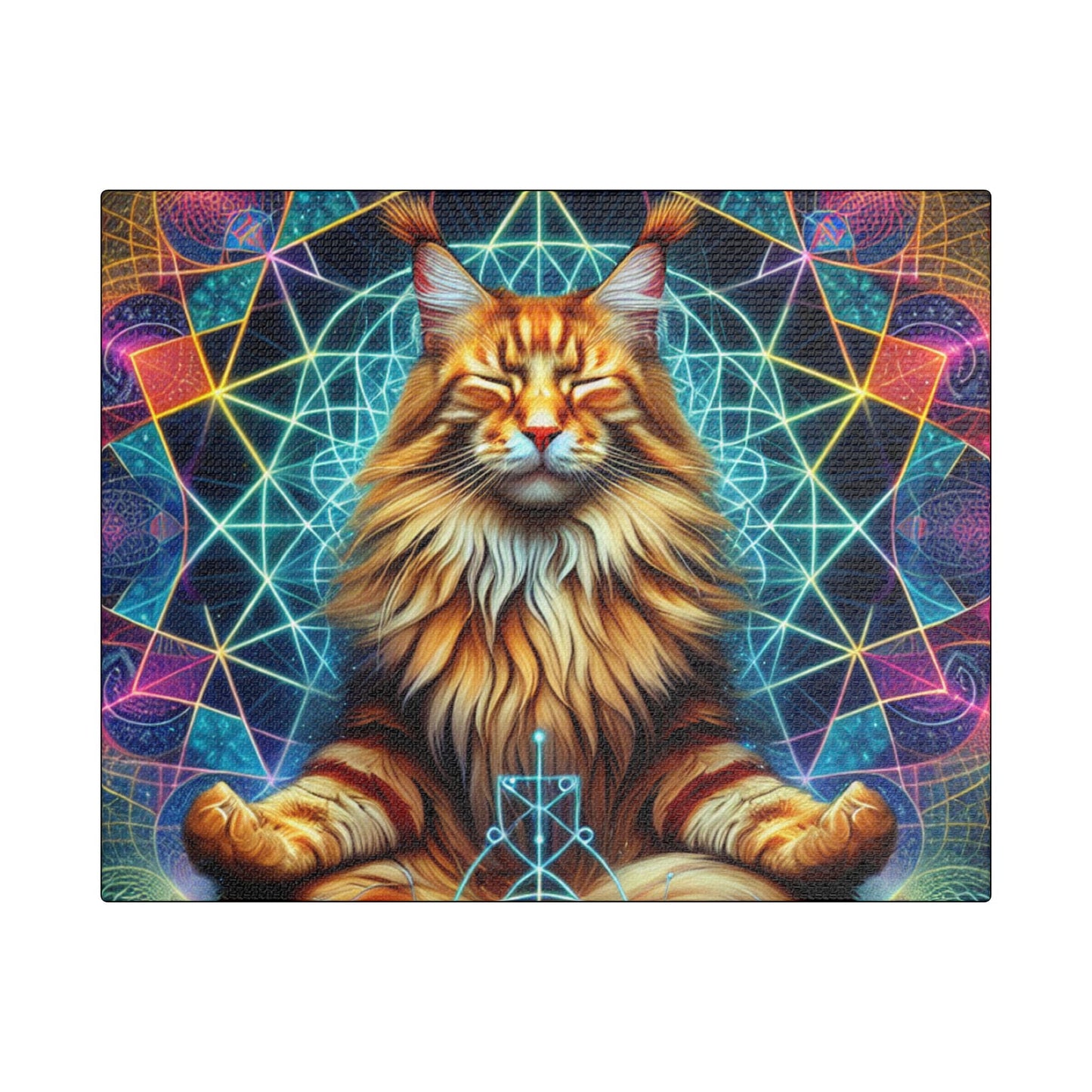 Canvas Print Zen Maine Coon Cat - Resonating Crystal Creations