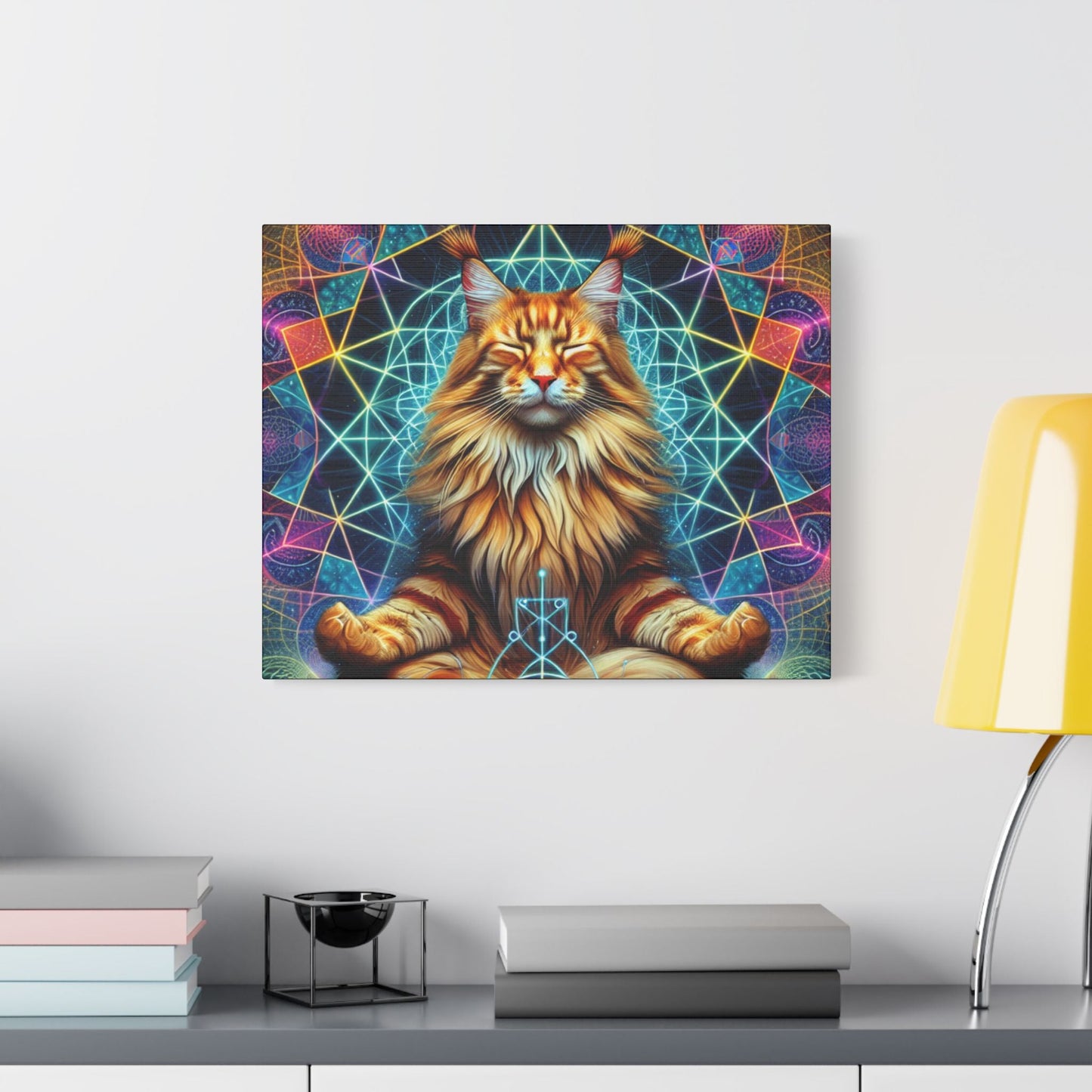 Canvas Print Zen Maine Coon Cat - Resonating Crystal Creations