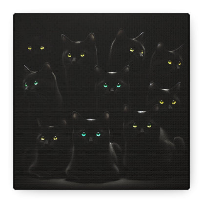 Canvas Wall Art - Black Cats on Black Background - Resonating Crystal Creations