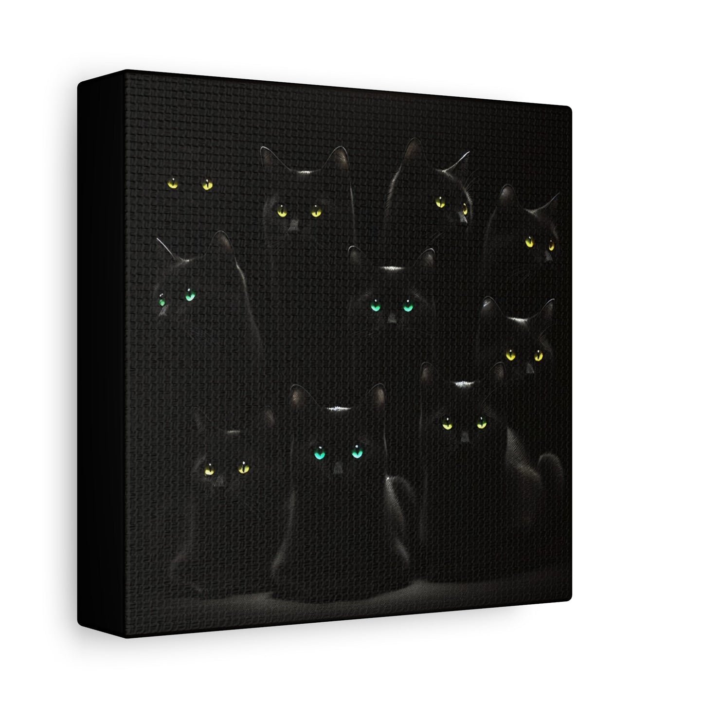 Canvas Wall Art - Black Cats on Black Background - Resonating Crystal Creations