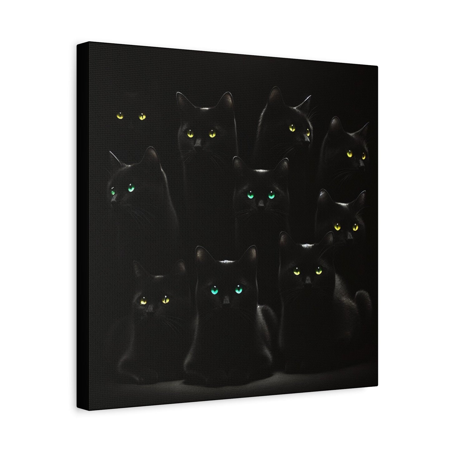 Canvas Wall Art - Black Cats on Black Background - Resonating Crystal Creations