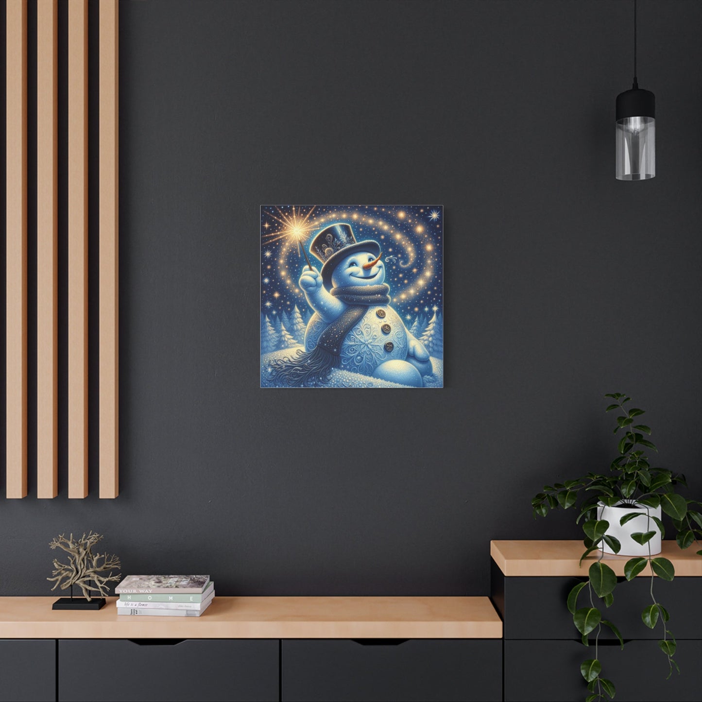 Canvas Wall Art: Magical Snowman - Resonating Crystal Creations