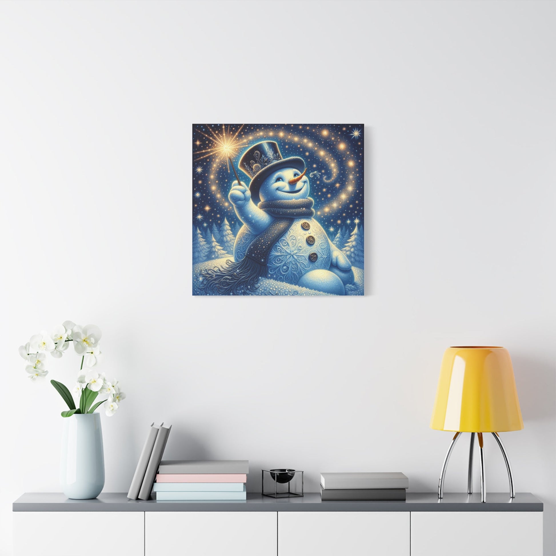 Canvas Wall Art: Magical Snowman - Resonating Crystal Creations