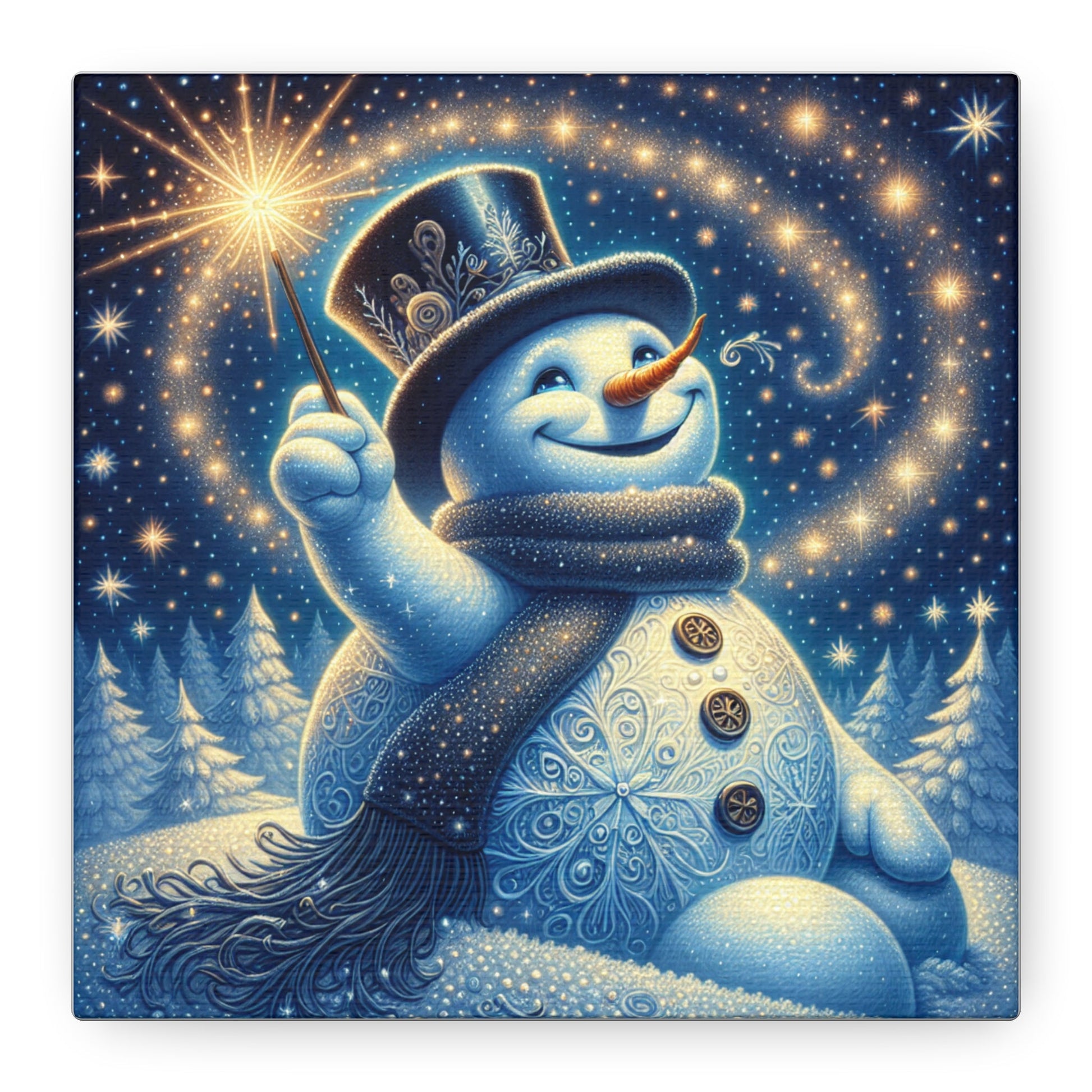 Canvas Wall Art: Magical Snowman - Resonating Crystal Creations