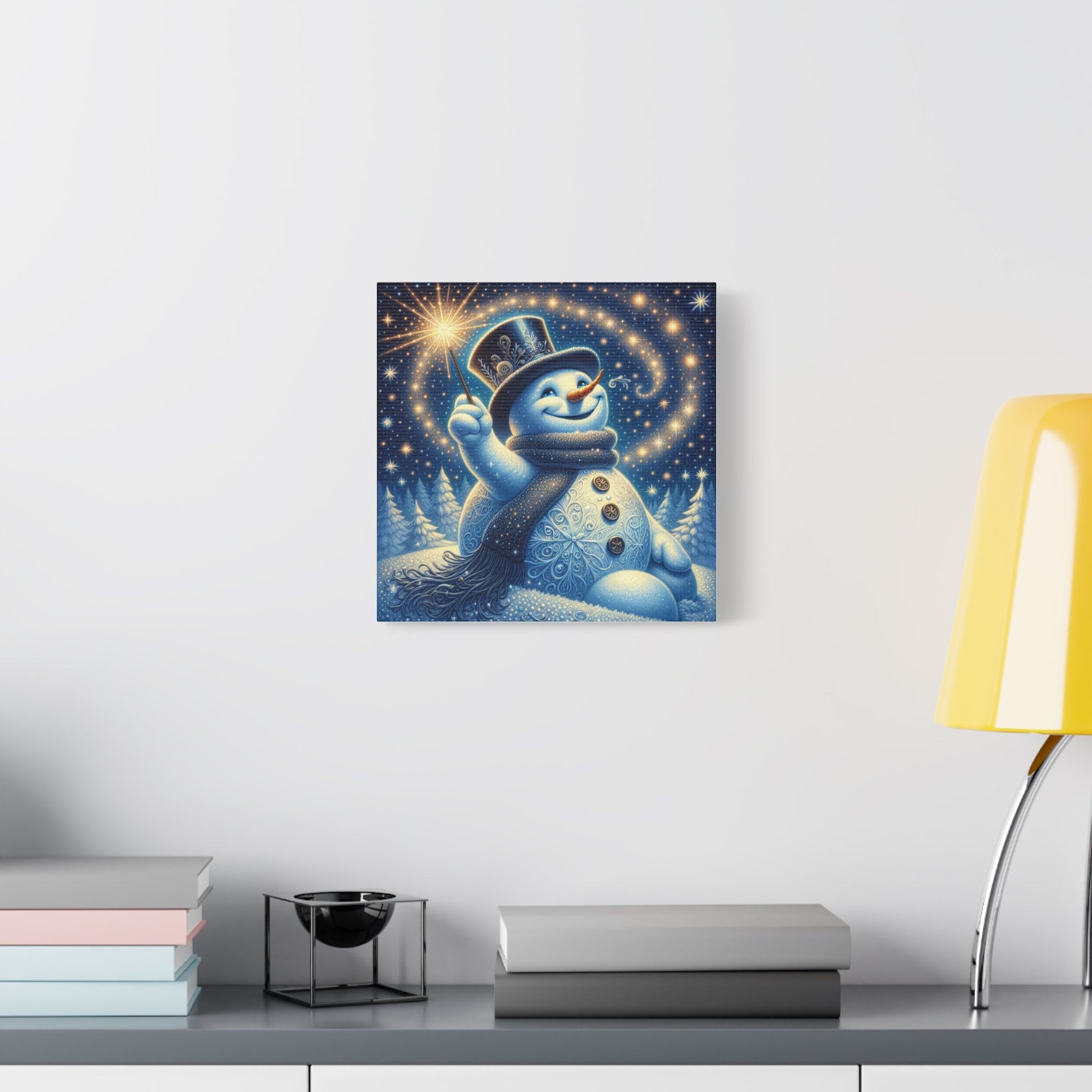 Canvas Wall Art: Magical Snowman - Resonating Crystal Creations