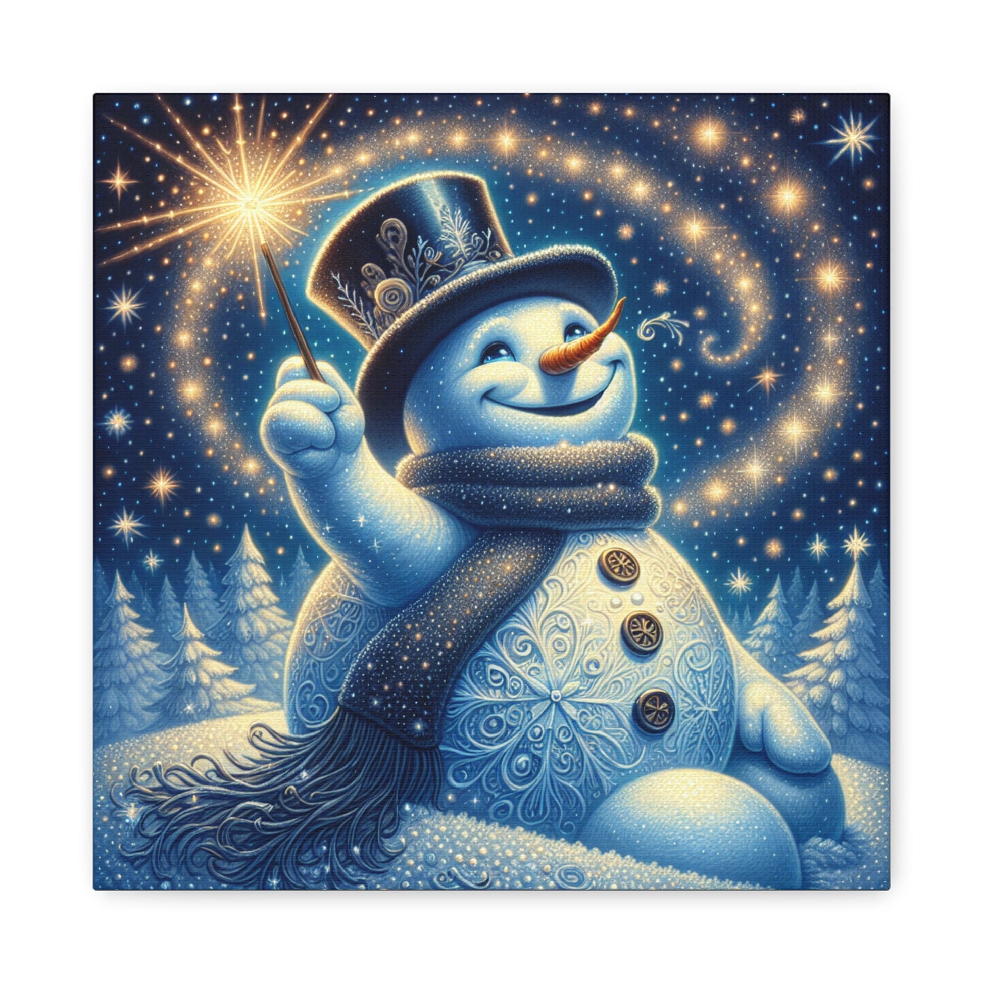 Canvas Wall Art: Magical Snowman - Resonating Crystal Creations