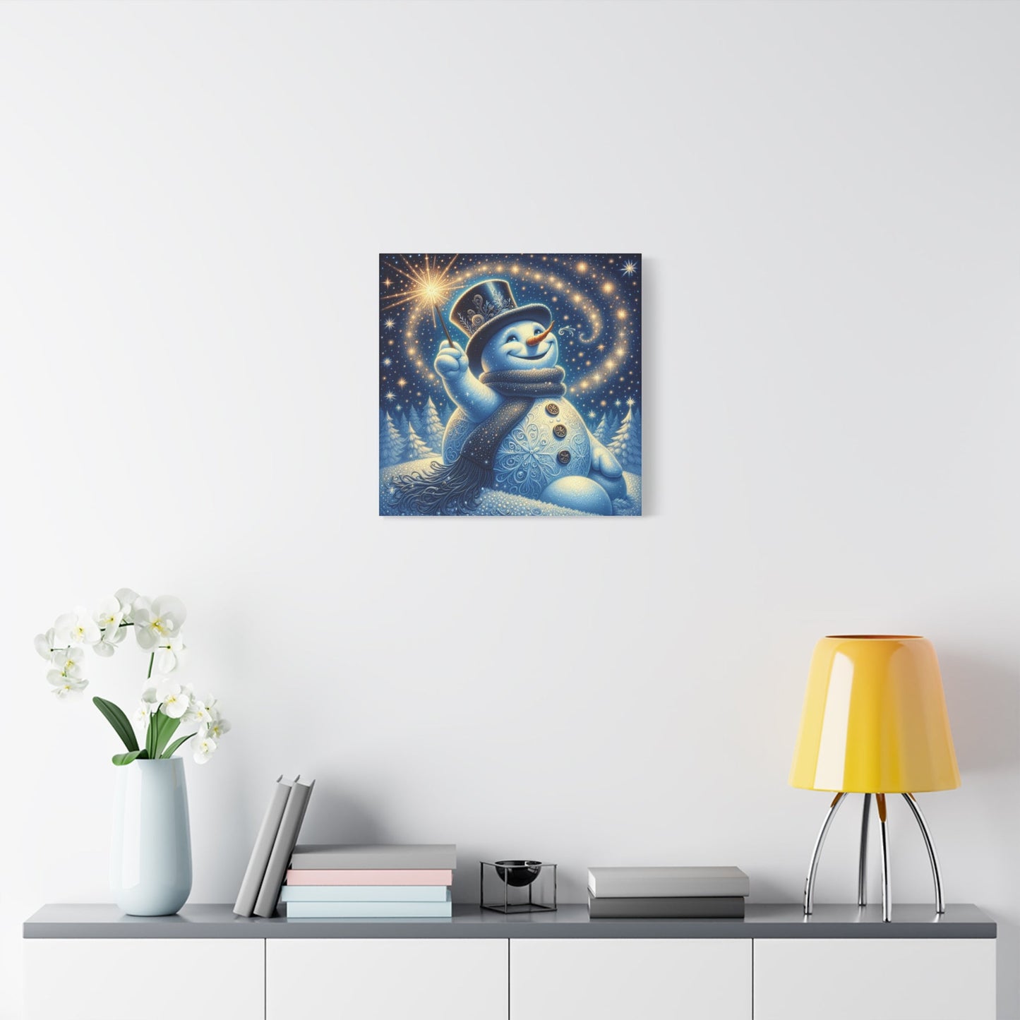 Canvas Wall Art: Magical Snowman - Resonating Crystal Creations