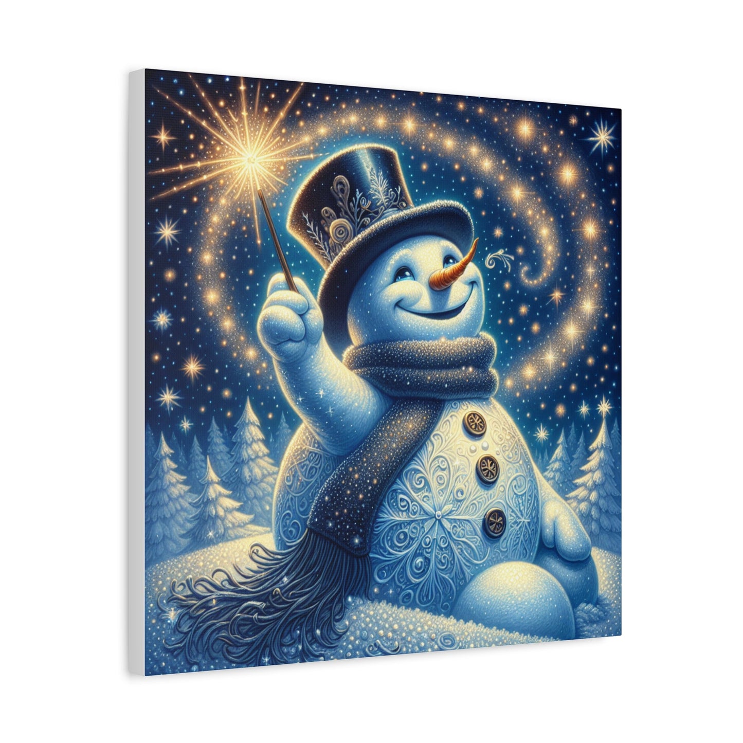 Canvas Wall Art: Magical Snowman - Resonating Crystal Creations