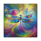 Canvas Wall Art - Psychedelic Dragonfly Design, Matte Finish - Resonating Crystal Creations