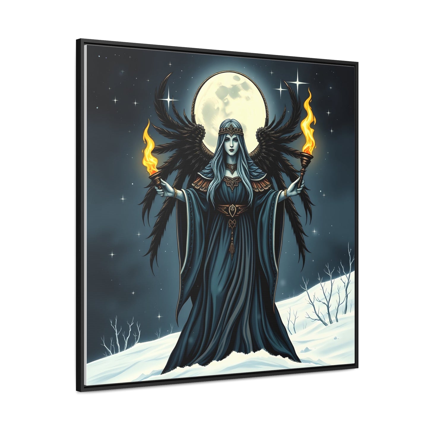 Canvas Wrap Hekate Winter Moon Art - Resonating Crystal Creations