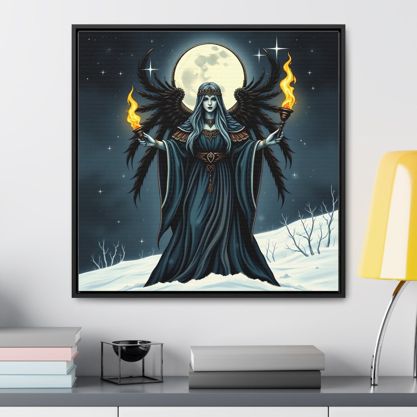 Canvas Wrap Hekate Winter Moon Art - Resonating Crystal Creations