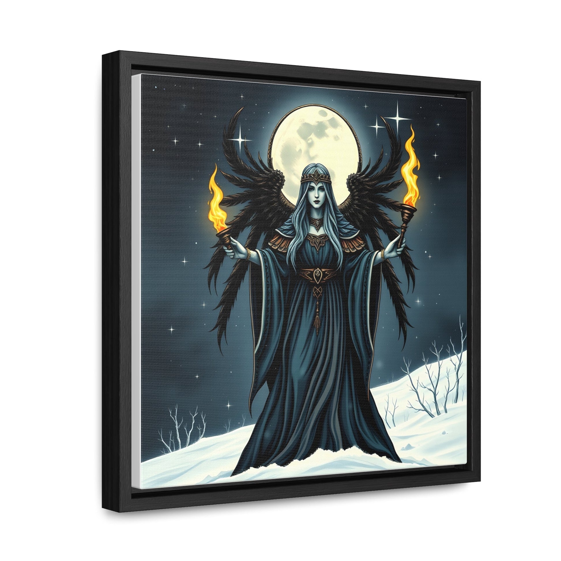 Canvas Wrap Hekate Winter Moon Art - Resonating Crystal Creations