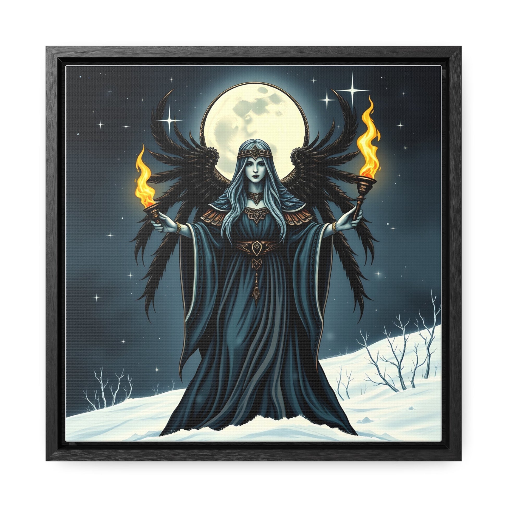 Canvas Wrap Hekate Winter Moon Art - Resonating Crystal Creations