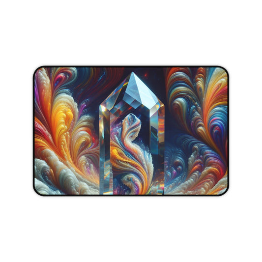 Crystal Desk Mat, Colorful Swirls Mouse Pad, Office Desk Accessories, Work From Home, Desk Decor, Desk Organizer - Resonating Crystal Creations