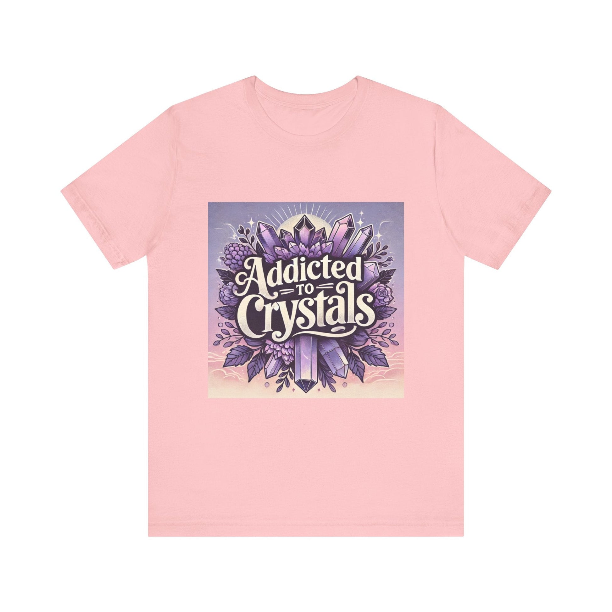 Crystal Lover T-Shirt, Gemstone Addiction Tee, Unisex Crystal Shirt, Boho Crystal Top, Crystal Energy Apparel - Resonating Crystal Creations