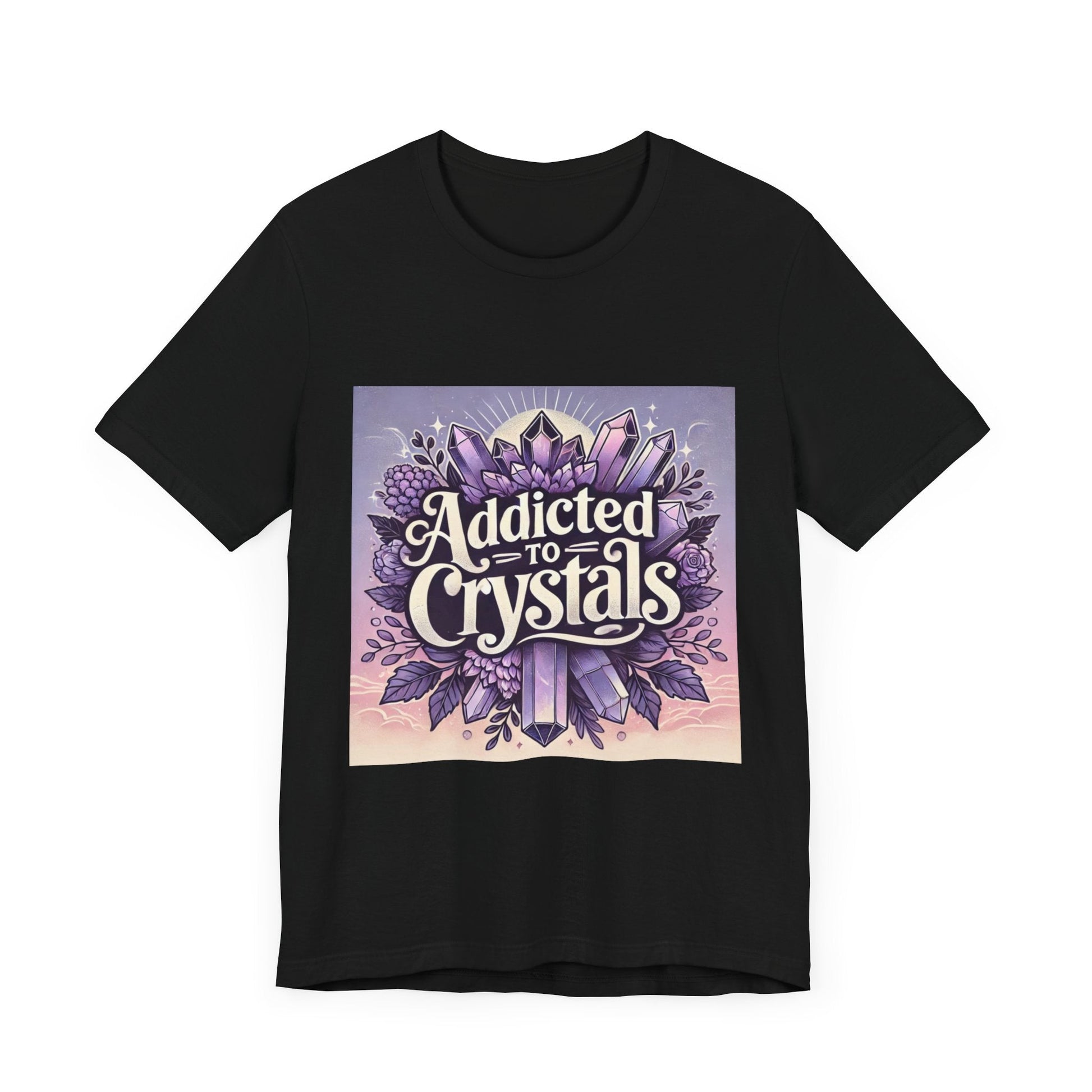 Crystal Lover T-Shirt, Gemstone Addiction Tee, Unisex Crystal Shirt, Boho Crystal Top, Crystal Energy Apparel - Resonating Crystal Creations