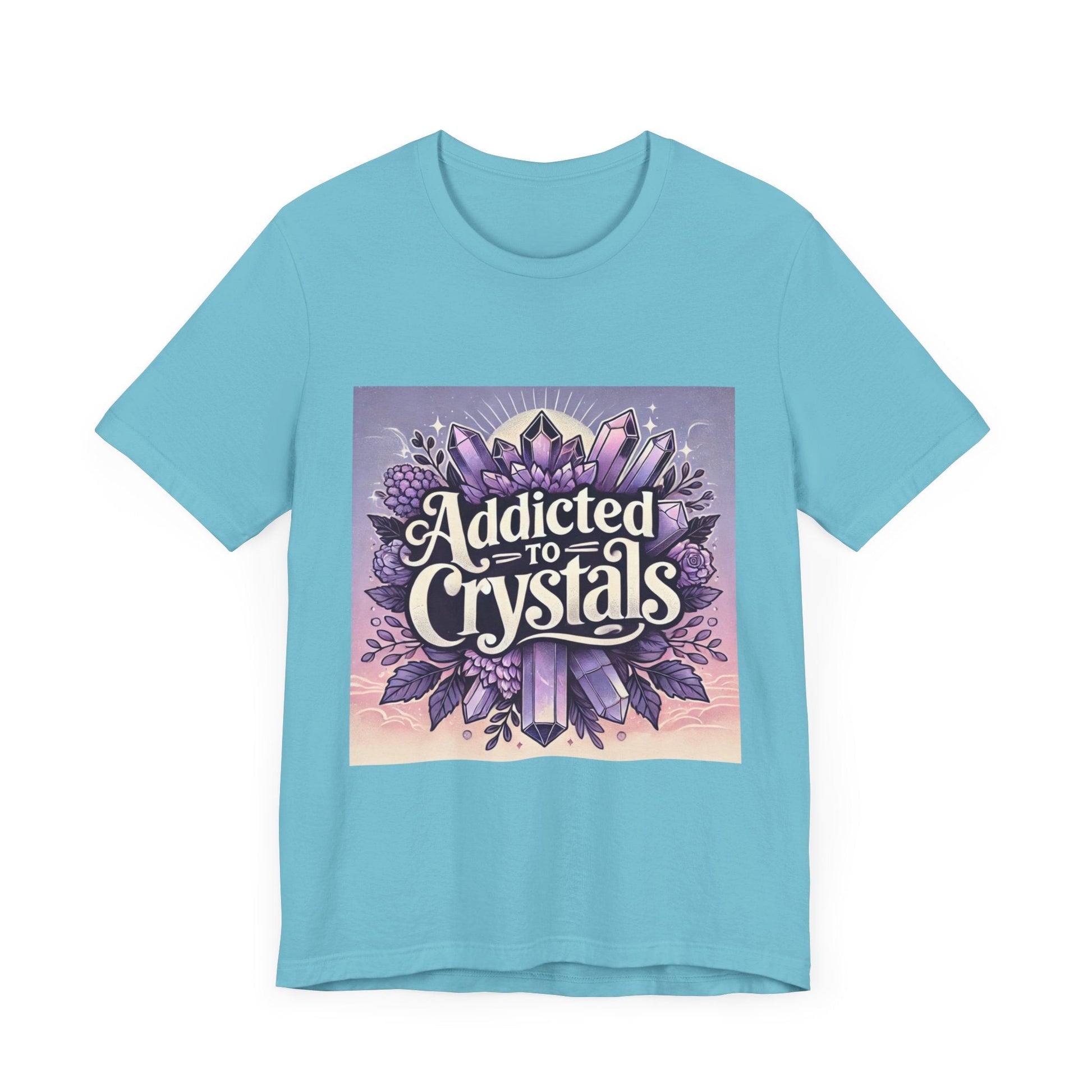 Crystal Lover T-Shirt, Gemstone Addiction Tee, Unisex Crystal Shirt, Boho Crystal Top, Crystal Energy Apparel - Resonating Crystal Creations