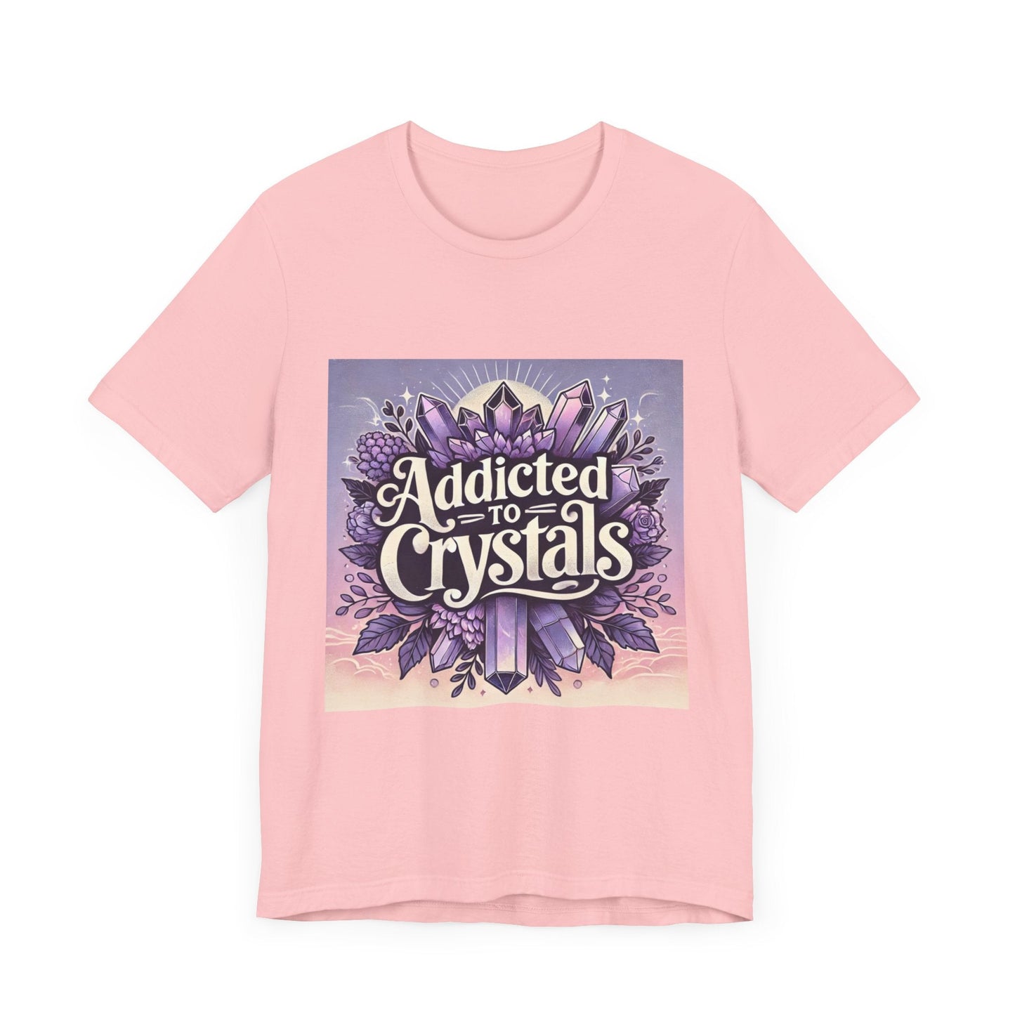 Crystal Lover T-Shirt, Gemstone Addiction Tee, Unisex Crystal Shirt, Boho Crystal Top, Crystal Energy Apparel - Resonating Crystal Creations