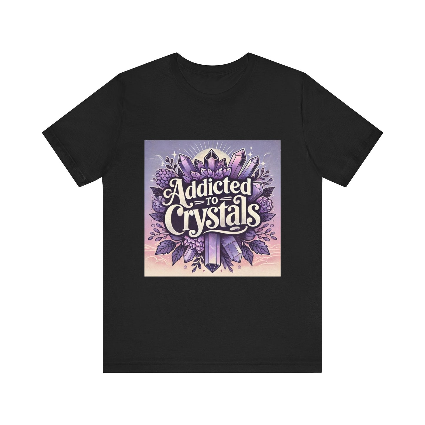 Crystal Lover T-Shirt, Gemstone Addiction Tee, Unisex Crystal Shirt, Boho Crystal Top, Crystal Energy Apparel - Resonating Crystal Creations