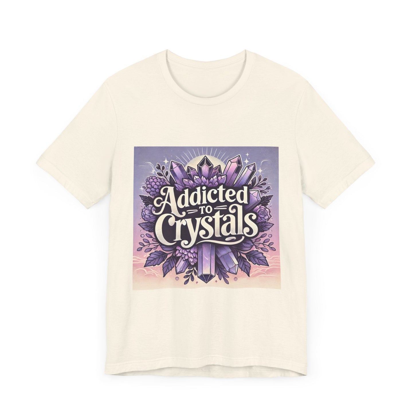 Crystal Lover T-Shirt, Gemstone Addiction Tee, Unisex Crystal Shirt, Boho Crystal Top, Crystal Energy Apparel - Resonating Crystal Creations