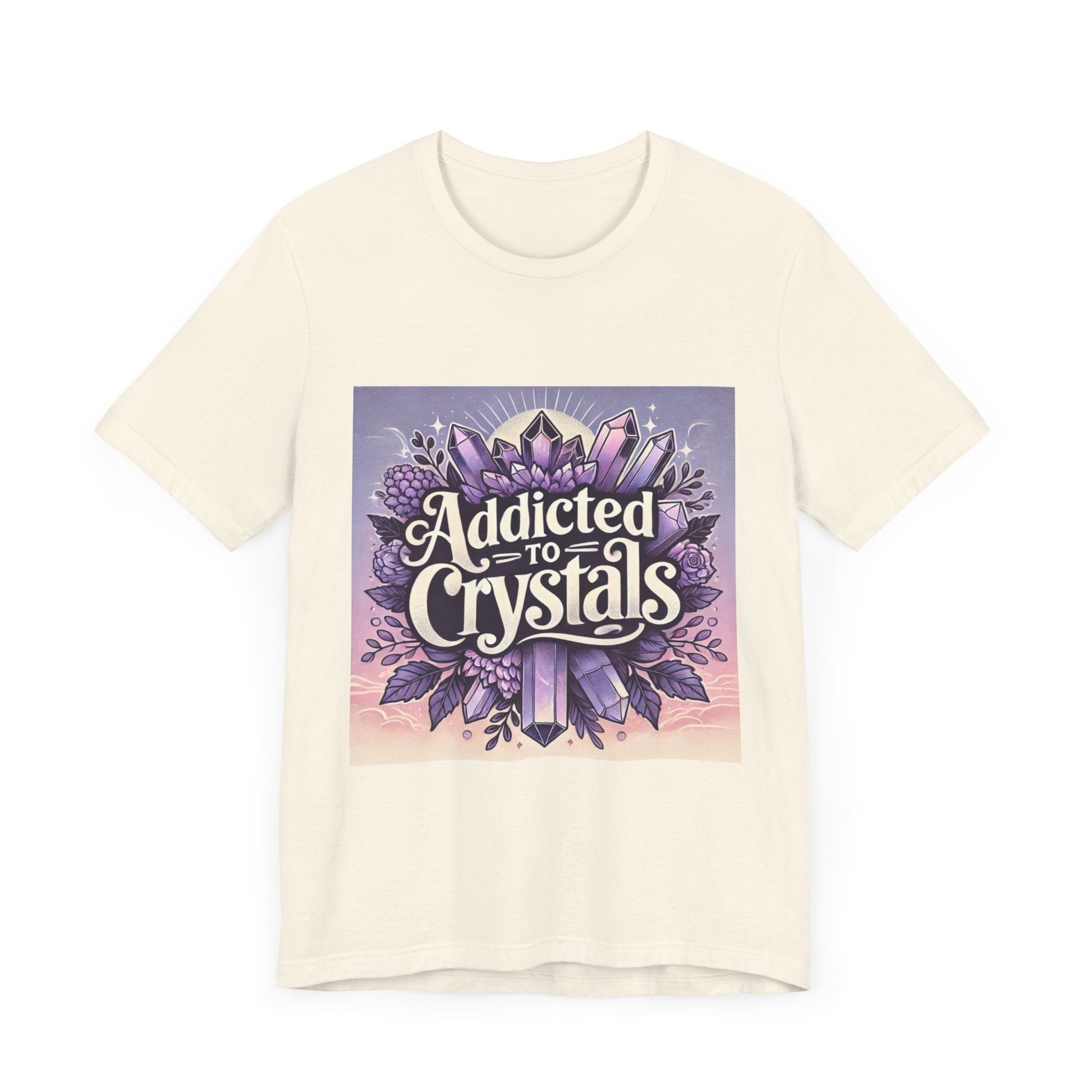 Crystal Lover T-Shirt, Gemstone Addiction Tee, Unisex Crystal Shirt, Boho Crystal Top, Crystal Energy Apparel - Resonating Crystal Creations