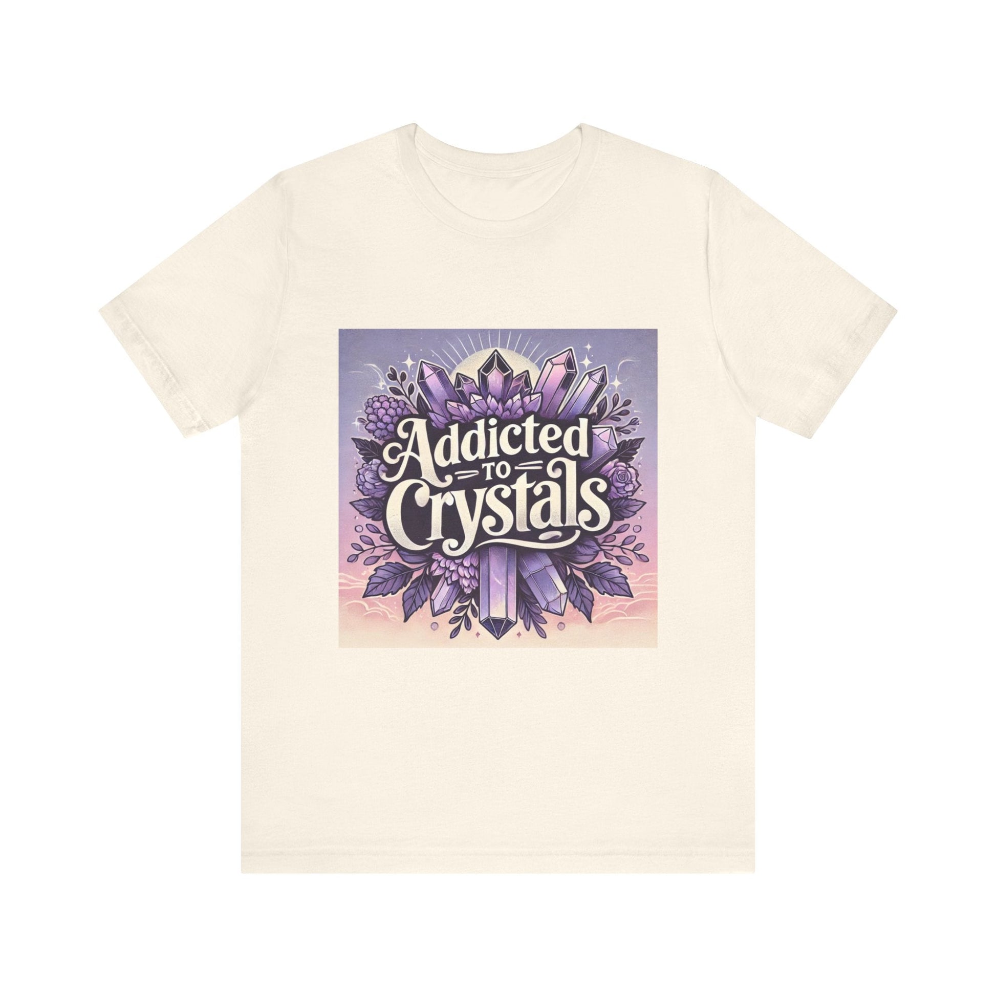 Crystal Lover T-Shirt, Gemstone Addiction Tee, Unisex Crystal Shirt, Boho Crystal Top, Crystal Energy Apparel - Resonating Crystal Creations