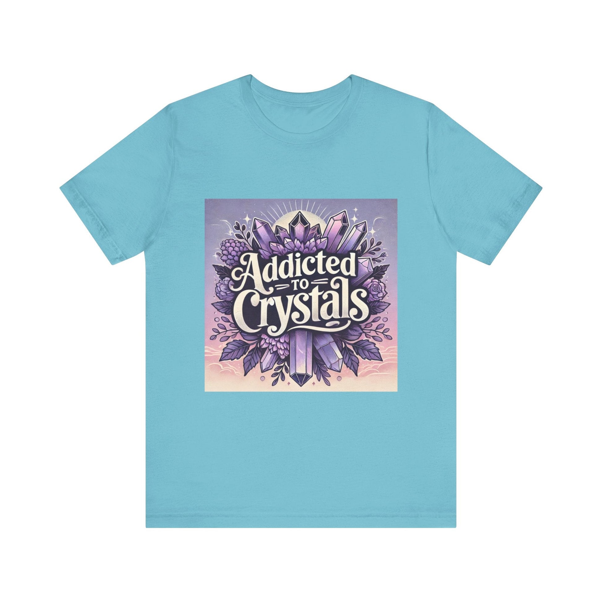 Crystal Lover T-Shirt, Gemstone Addiction Tee, Unisex Crystal Shirt, Boho Crystal Top, Crystal Energy Apparel - Resonating Crystal Creations