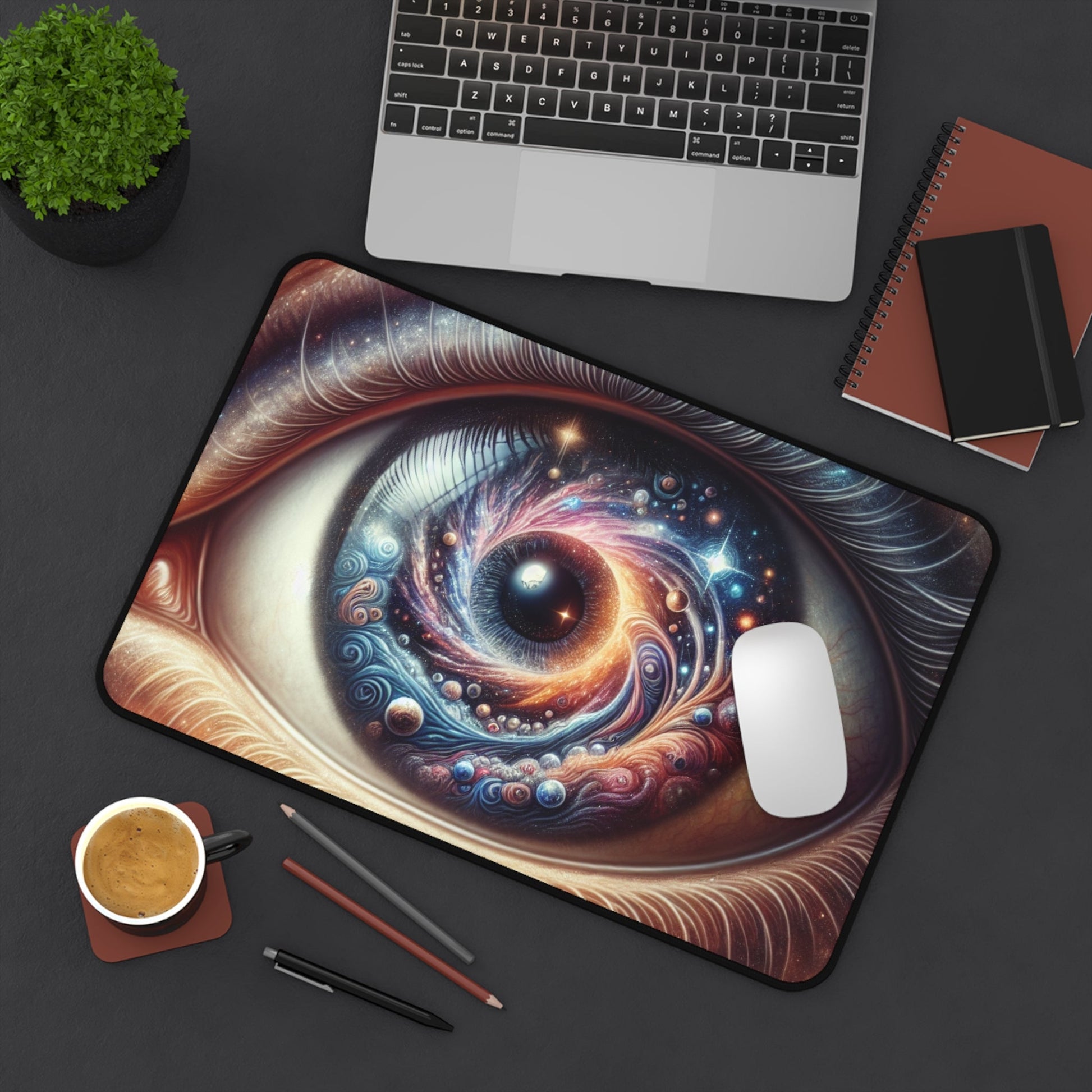 Desk Mat, Galaxy within, Celestial Mouse Pad, Starry Office Decor, Space Desk Accessory, Cosmic Workstation Mat, Nebula Gaming Mat - Resonating Crystal Creations