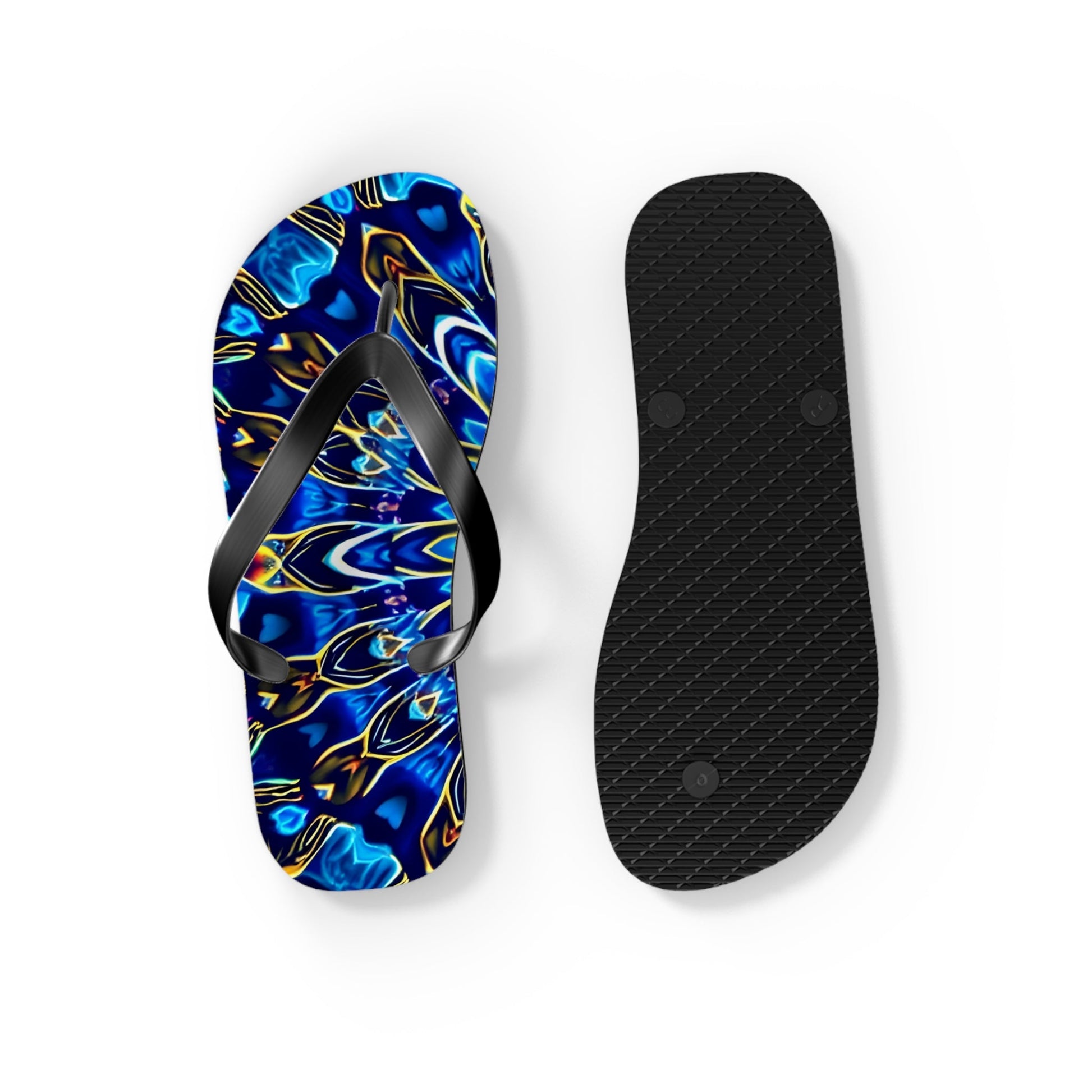 Flip Flops - Blue Mandala Design - Resonating Crystal Creations