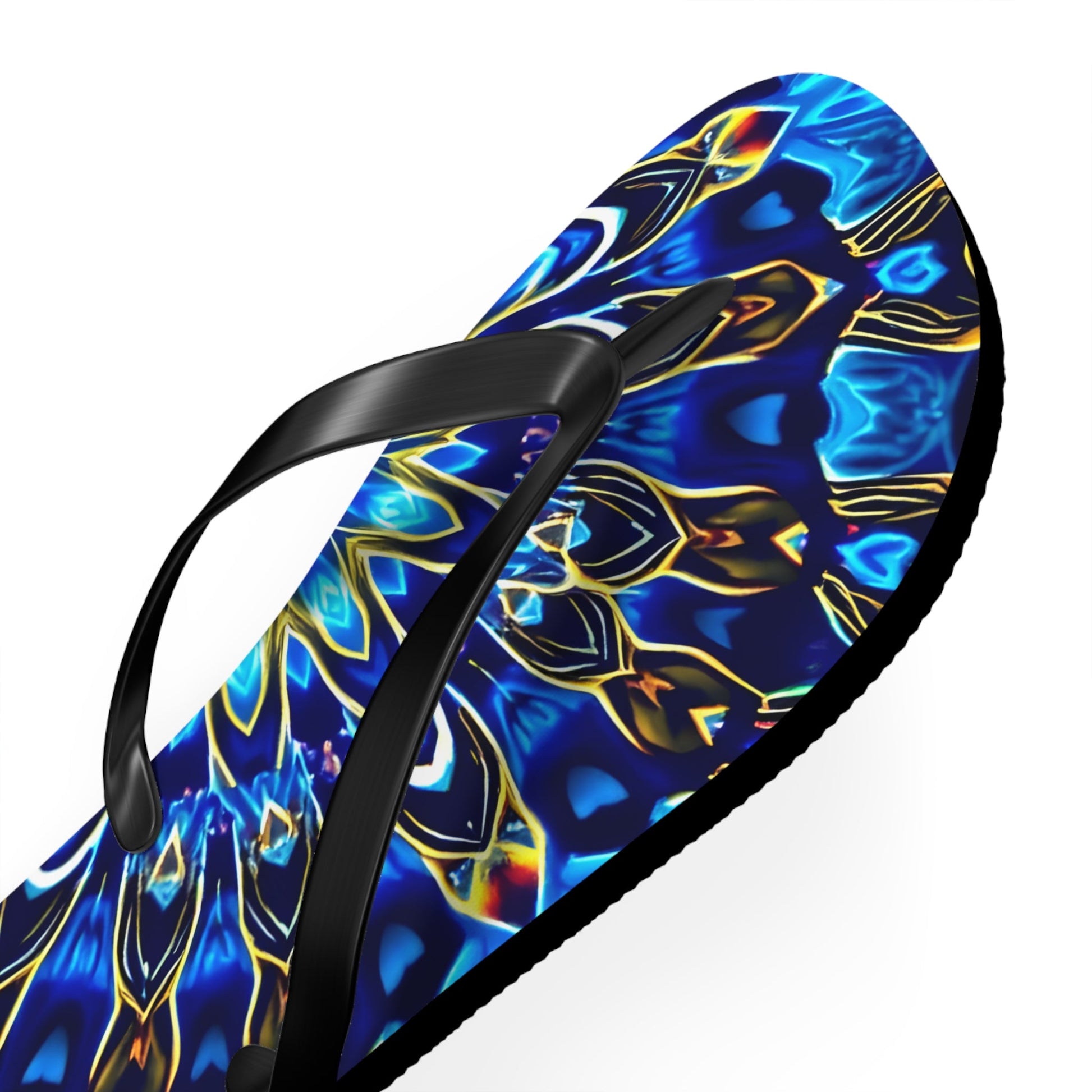 Flip Flops - Blue Mandala Design - Resonating Crystal Creations