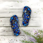 Flip Flops - Blue Mandala Design - Resonating Crystal Creations