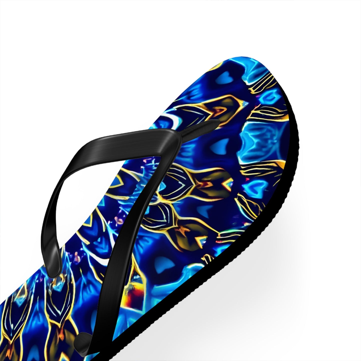 Flip Flops - Blue Mandala Design - Resonating Crystal Creations