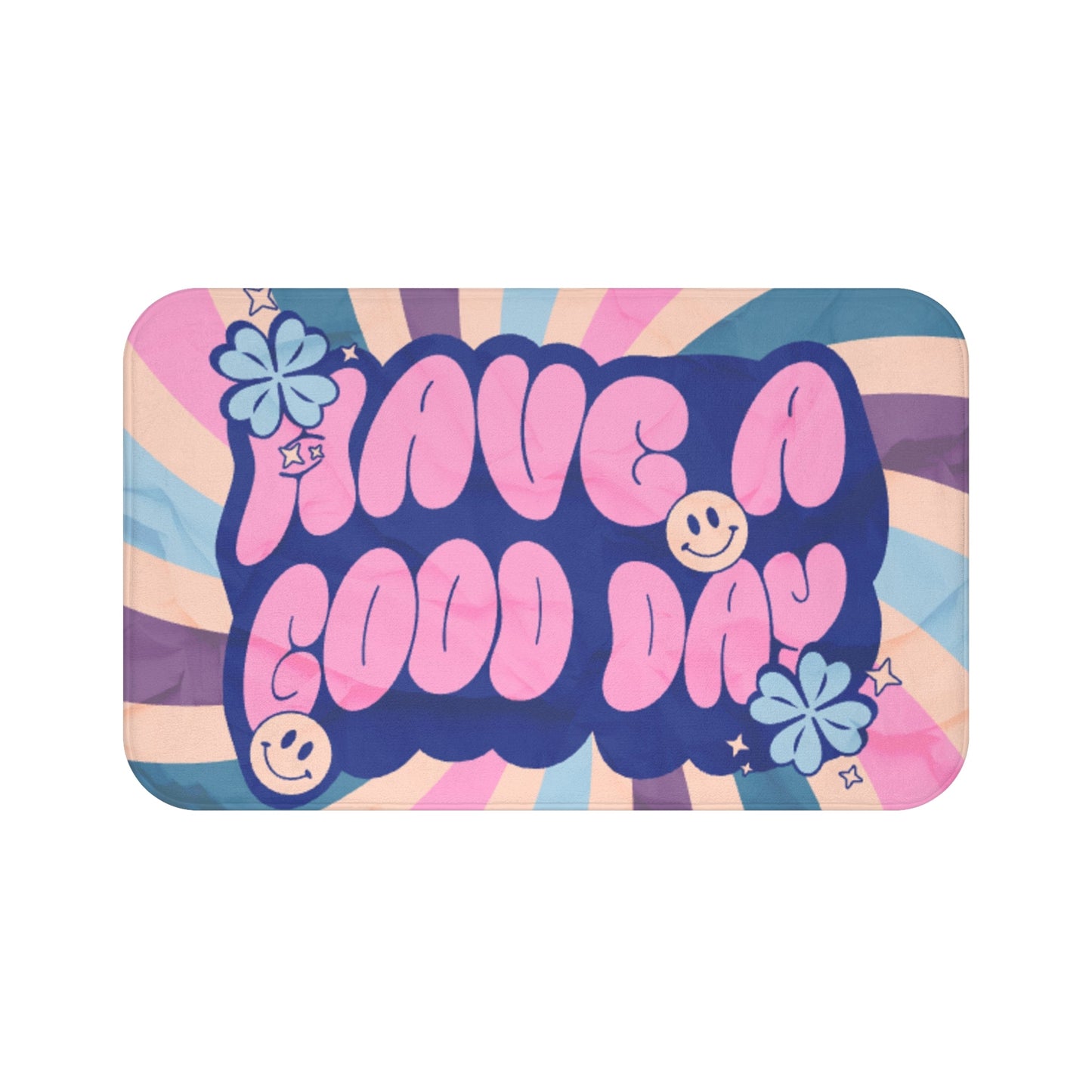 Good Day Bath Mat - Positive Vibes Bathroom Rug, Happy Quote Kitchen Mat, Inspirational Shower Mat, Joyful Home Decor Accent, Feel - Good - Resonating Crystal Creations