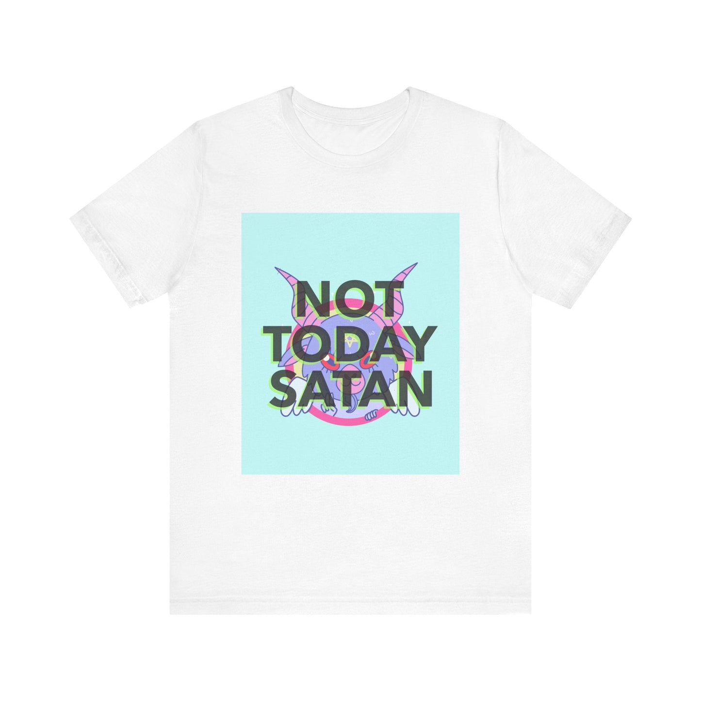 Graphic Tee Shirt, Not Today Satan Quote Shirt, Unisex Jersey Top, Funny Short Sleeve Tee for Men and Women, Sarcastic T-shirt, Religious - Resonating Crystal Creations