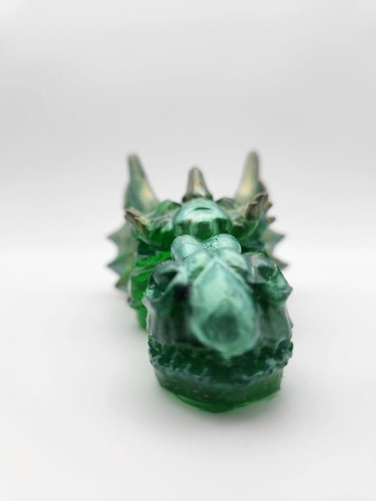 Green and Gold Dragon Head - Resonating Crystal Creations