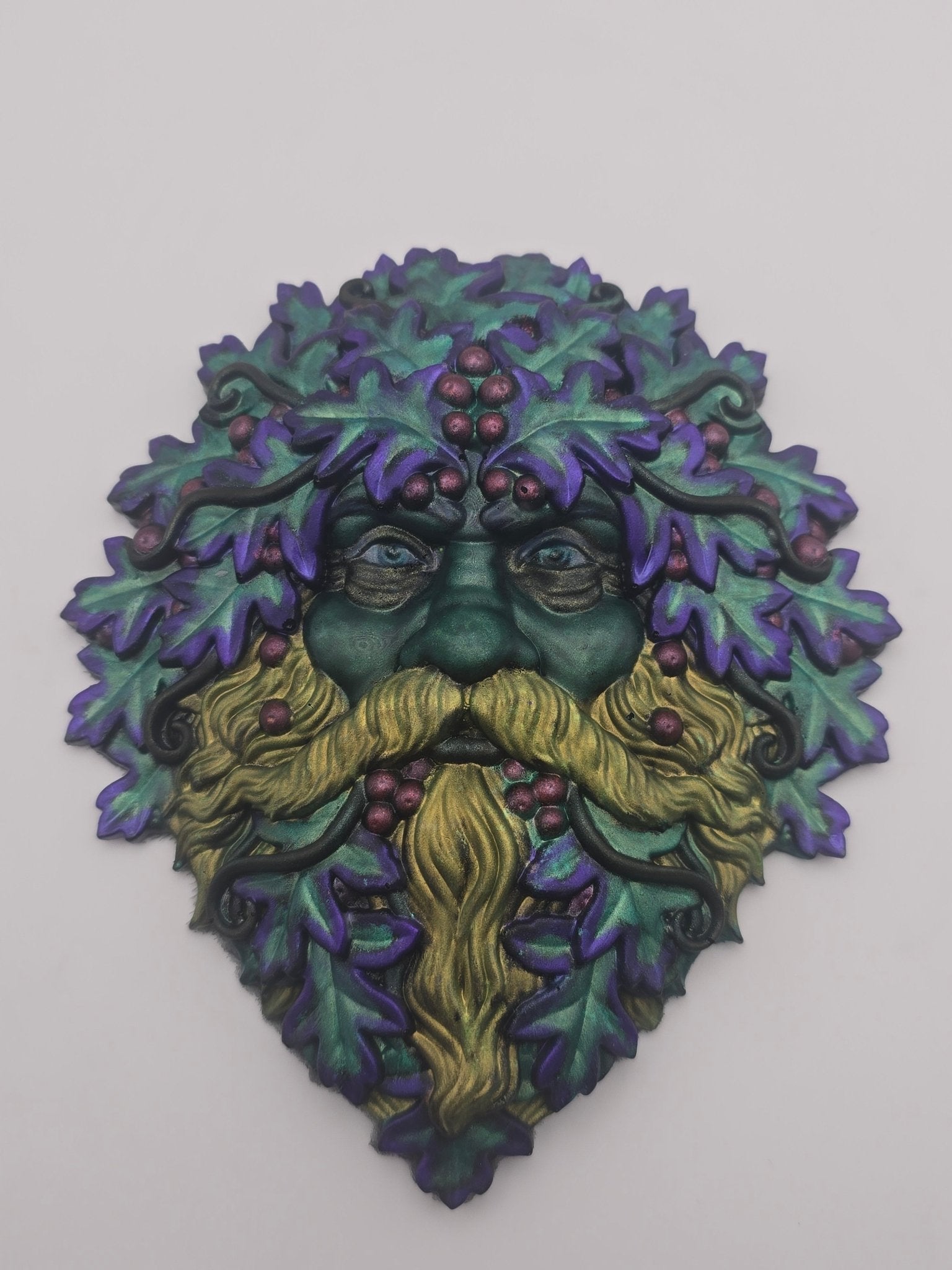 Greenman with Green and Purple Leaves - Resonating Crystal Creations