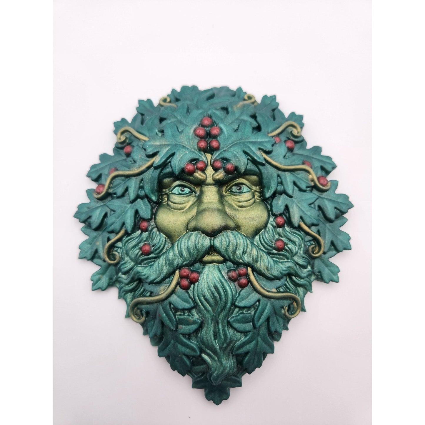 Greenman with Red Berries - Resonating Crystal Creations