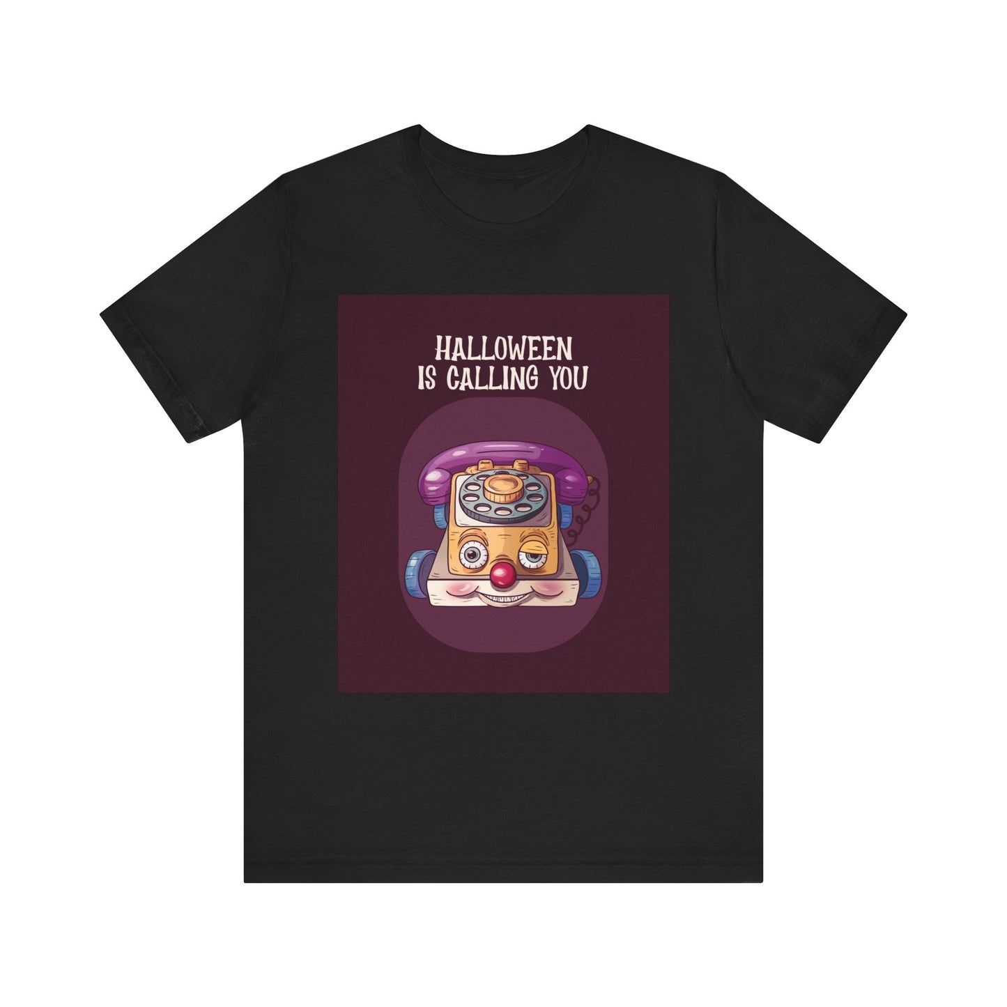 Halloween is Calling You Tee - Retro Phone Toy Design, Unisex Apparel - Resonating Crystal Creations