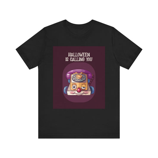 Halloween is Calling You Tee - Retro Phone Toy Design, Unisex Apparel - Resonating Crystal Creations