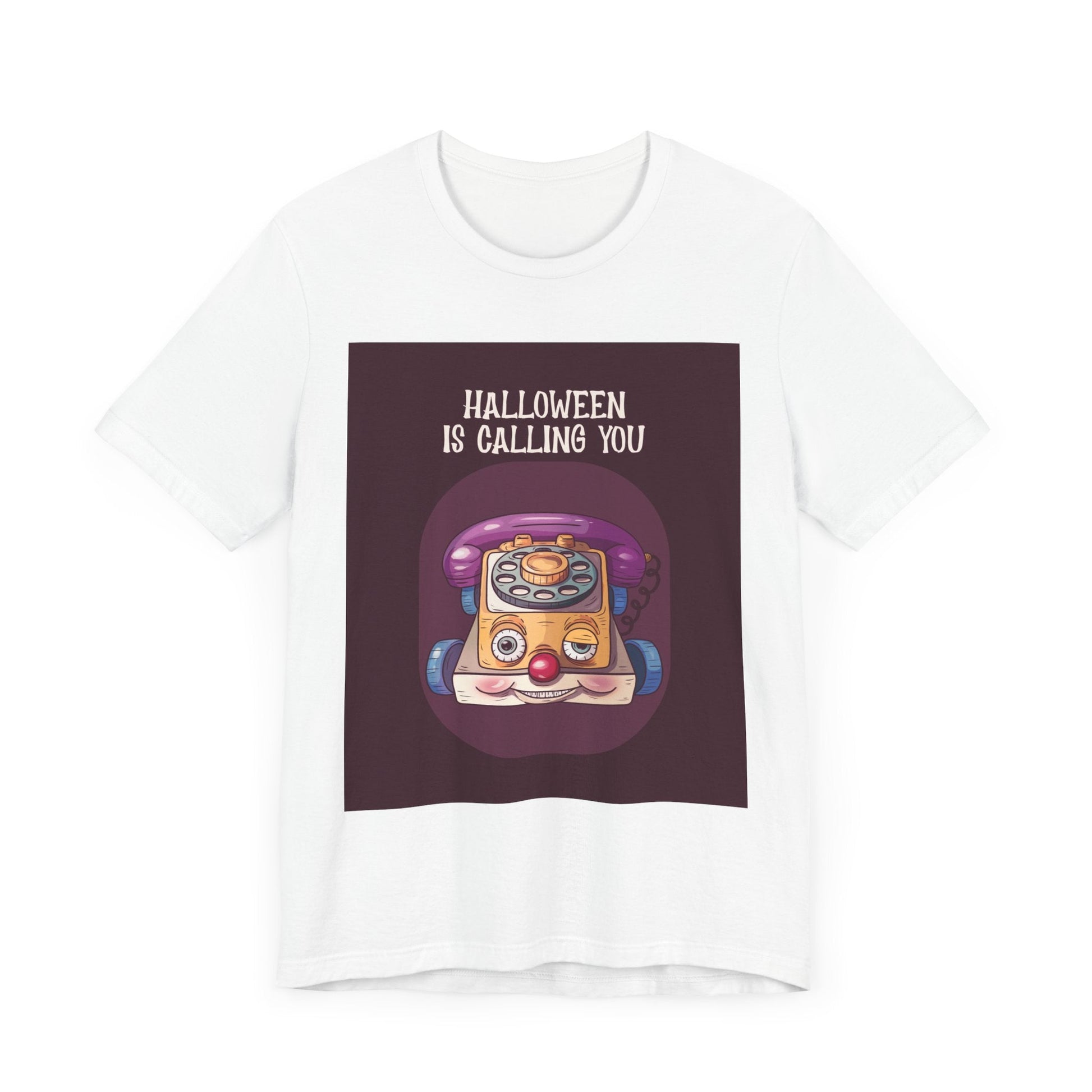 Halloween is Calling You Tee - Retro Phone Toy Design, Unisex Apparel - Resonating Crystal Creations