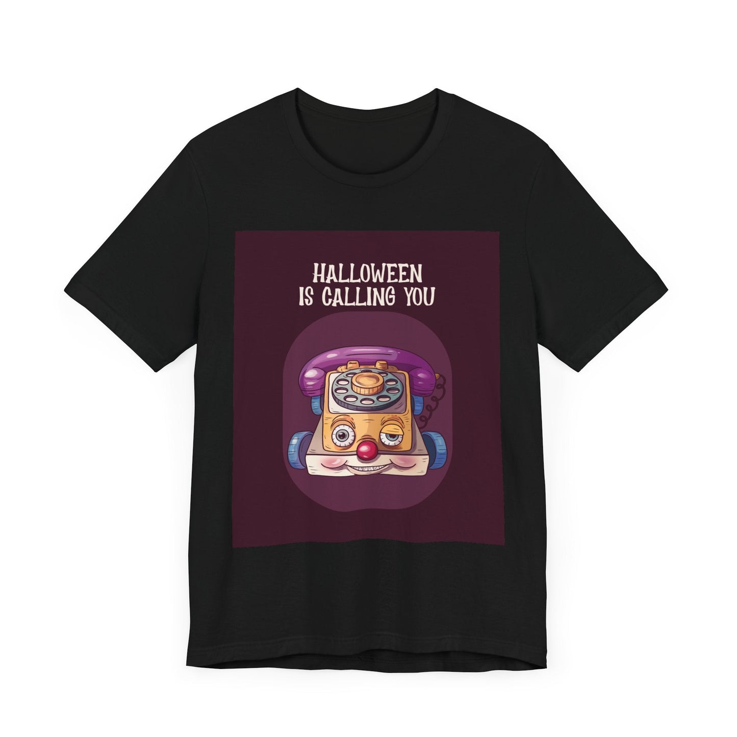 Halloween is Calling You Tee - Retro Phone Toy Design, Unisex Apparel - Resonating Crystal Creations