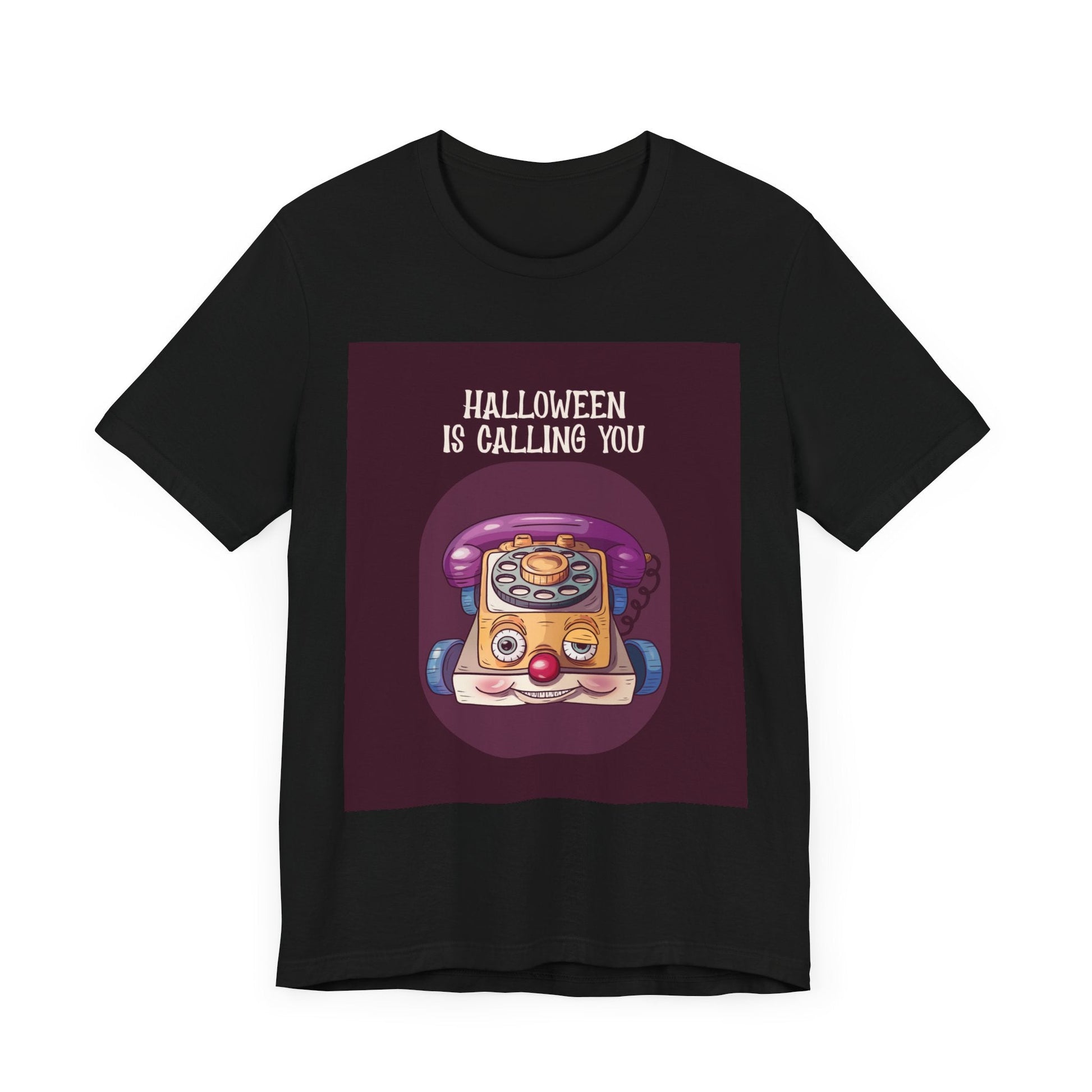 Halloween is Calling You Tee - Retro Phone Toy Design, Unisex Apparel - Resonating Crystal Creations